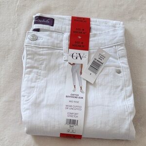 Gloria Vanderbilt White Boyfriend Jeans